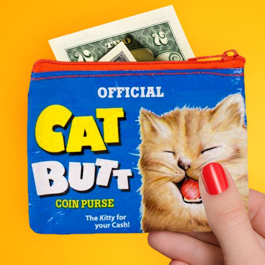 Cat Butt Coin Purse Blue Q FRIVVY