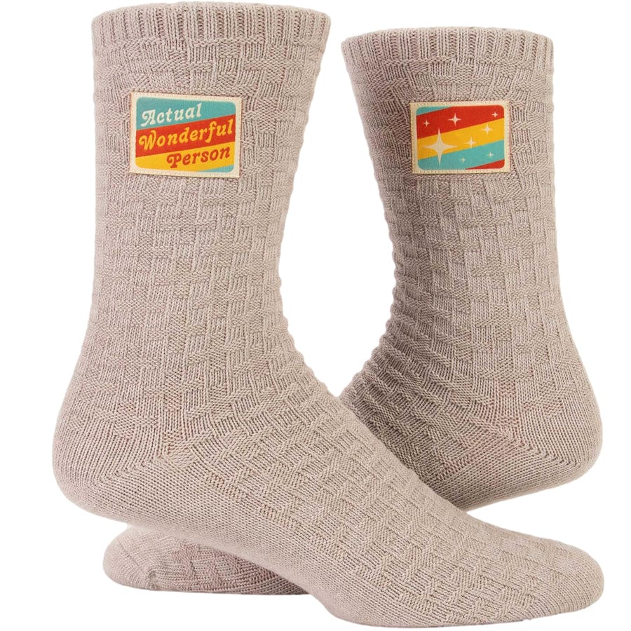 Actual Wonderful Person Tag Socks - Blue Q