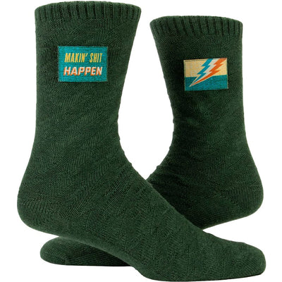Makin' Shit Happen Tag Socks - Blue Q
