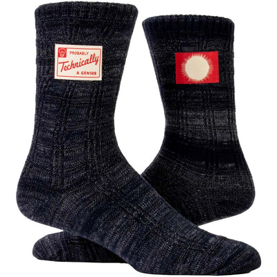 Probably Technically A Genius Tag Socks - Blue Q