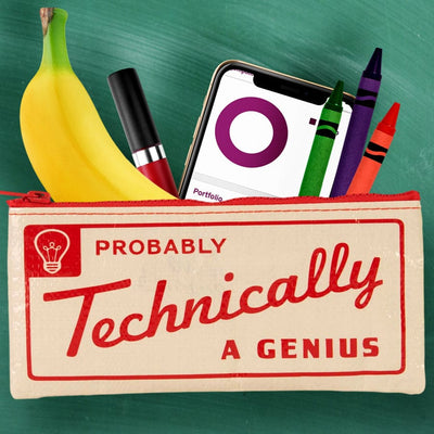 Probably Technically A Genius Pencil Case - Blue Q