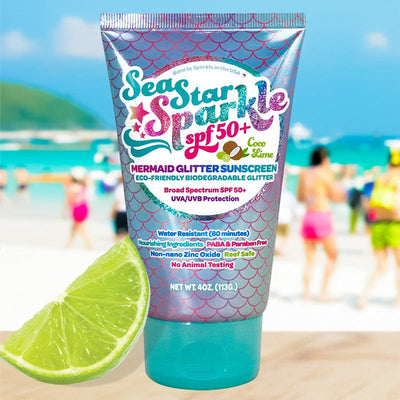 Sea Star Sparkle Mermaid Coco Lime Scented Glitter Sunscreen - Sunshine & Glitter