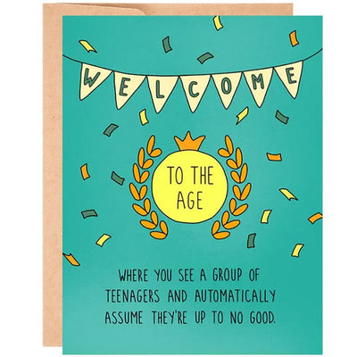 Trouble Making Teenagers Old Age Birthday Card - Unique Gift by Cheeky Kumquat