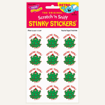You're Tops! Pine Scented Retro Scratch 'n Sniff Stinky Stickers - Perpetual Kid