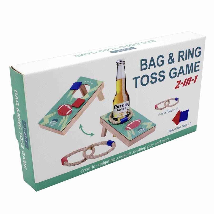 2-in-1 Cornhole + Beer Ring Toss