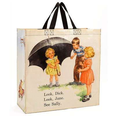 Dick & Jane Reusable Shopping Tote - Blue Q