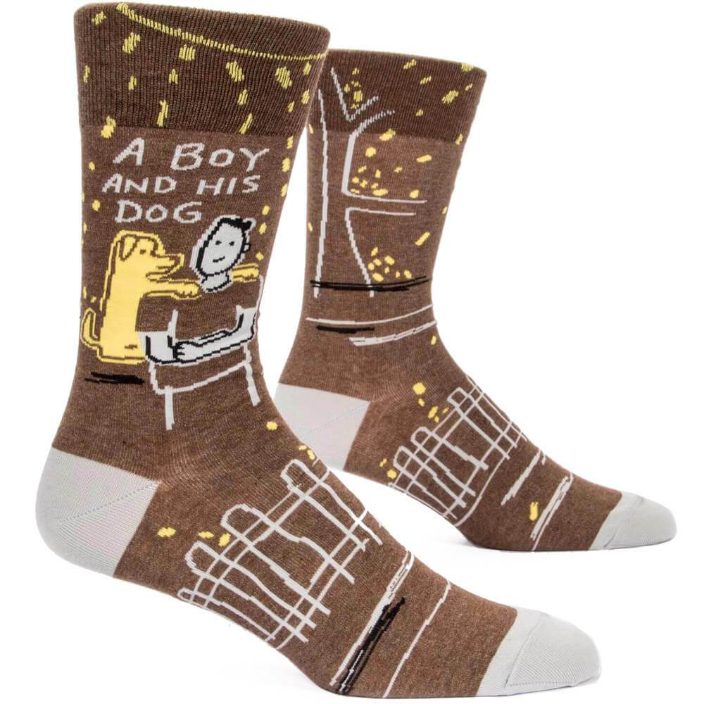 A Boy And His Dog Men's Socks - Blue Q