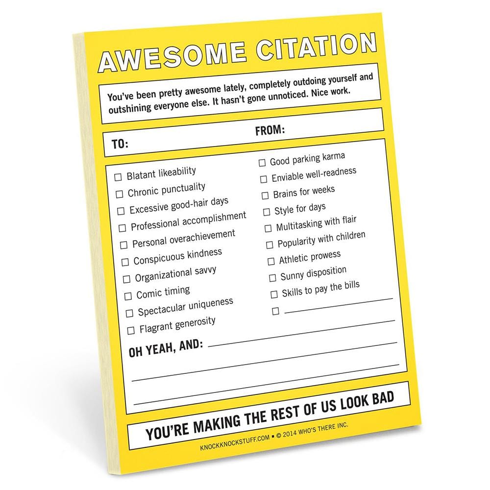 Awesome Citation Nifty Notes - Knock Knock