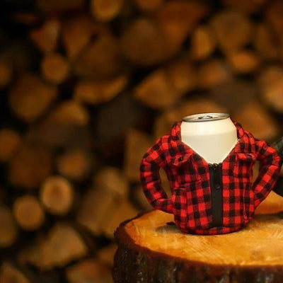 Buffalo Plaid Flannel Jacket Beverage Holder - Puffin