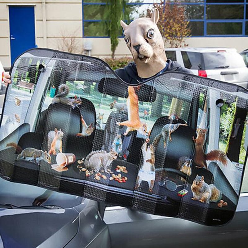 Car Full Of Squirrels Auto Sunshade by Archie McPhee at Perpetual Kid