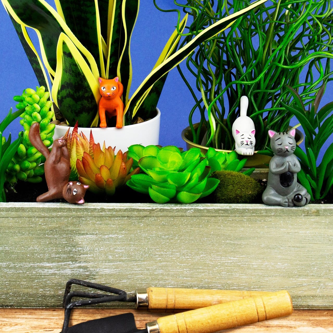 Mini Yoga Cats for Plant Pots by Gift Republic at Perpetual Kid