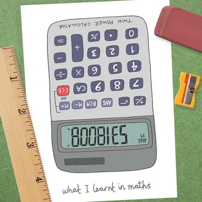 Boobies Calculator Greeting Card - You`ve Got Pen On Your Face