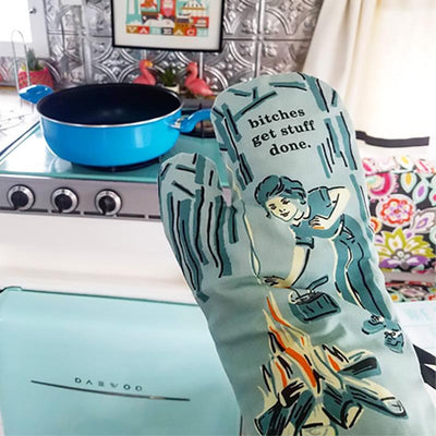 B*tches Get Stuff Done Oven Mitt - Blue Q