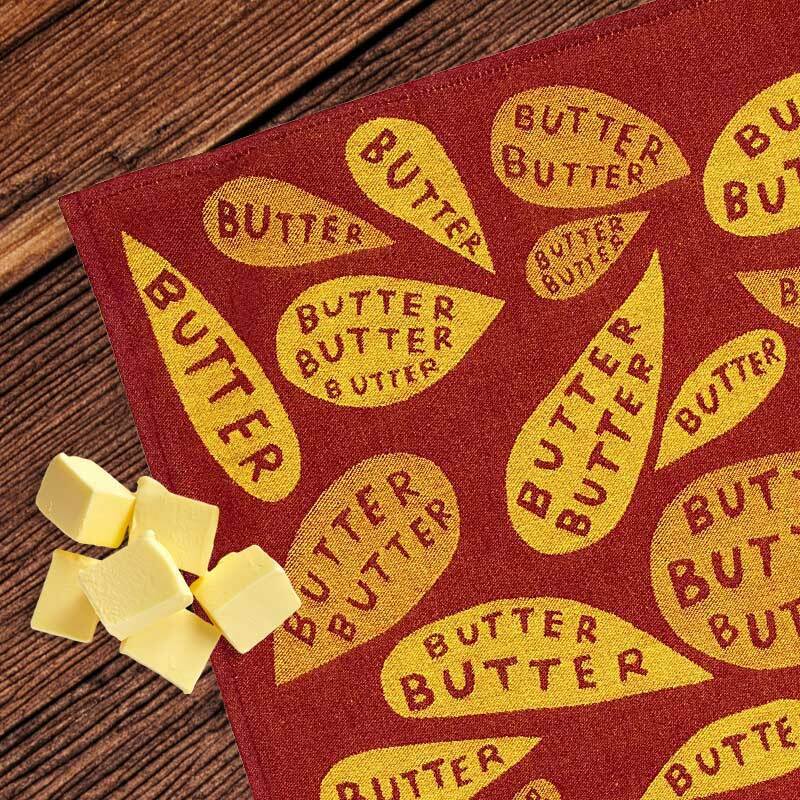 Butter Butter Butter Woven Dish Towel - Blue Q