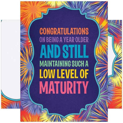 Congratulations On Maintaining Such a Low Level of Maturity Birthday Card - Tree Free Greetings