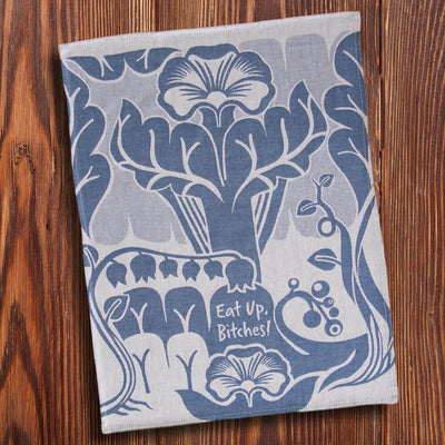 Eat Up, B*tches Woven Dish Towel - Blue Q