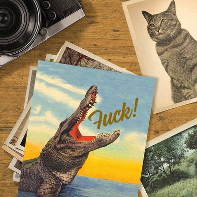 F*ck! Crocodile Encouragement Card - Offensive + Delightful