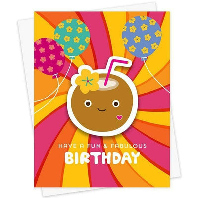Fun + Fabulous Beach Birthday Sticker Card - Night Owl Paper Goods