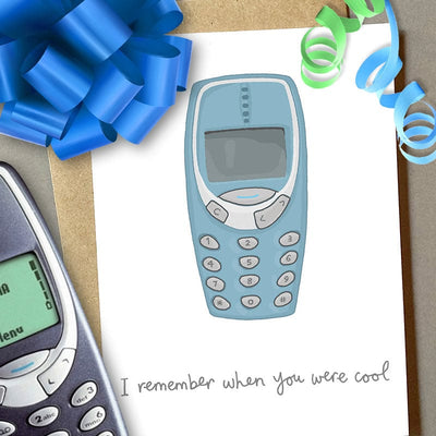 I Remember When You Were Cool Birthday Card - You've got pen on your face