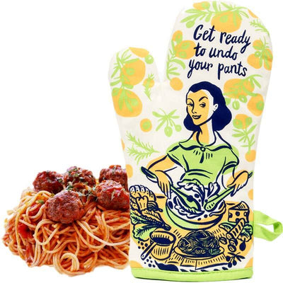 Get Ready to Undo Your Pants Oven Mitt - Blue Q