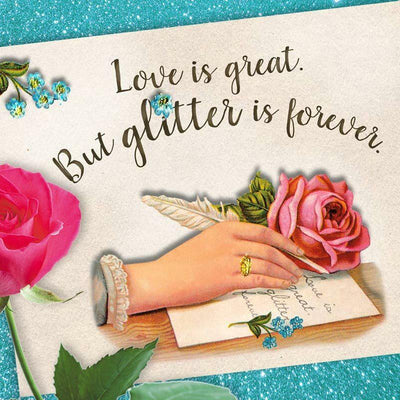 Glitter is Forever Vintage Greeting Card - Oso + Bean