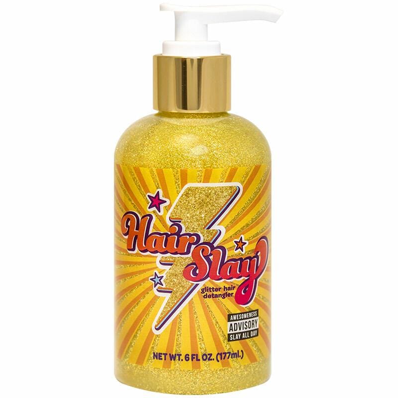 Hair Slay Hair Detangler With Gold Glitter 6 Oz Bottle With Pump - Sunshine & Glitter