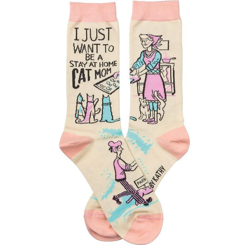 I Just Want To Be A Stay At Home Cat Mom Socks - Primitives by Kathy