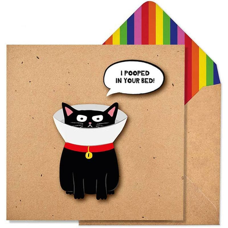 I Pooped In Your Bed Greeting Card - Tache