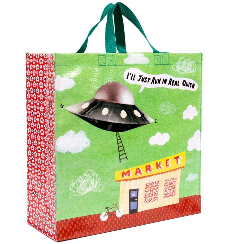 I'll Just Run In Real Quick UFO Shopper - Blue Q