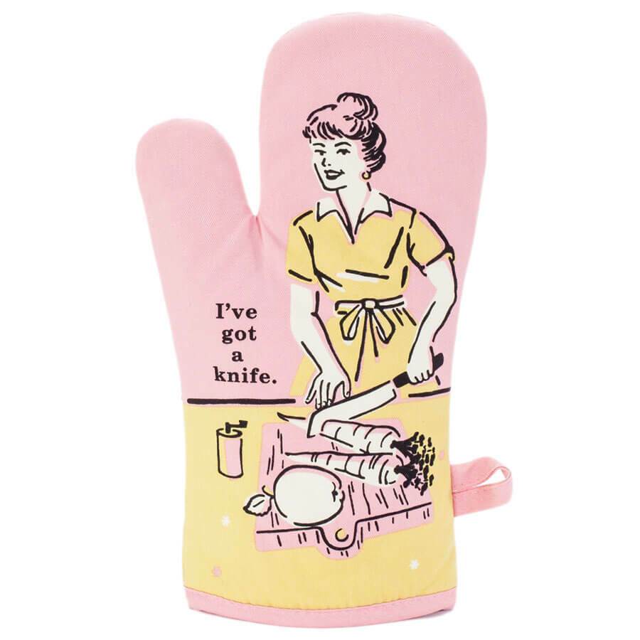 I've Got A Knife Oven Mitt - Blue Q