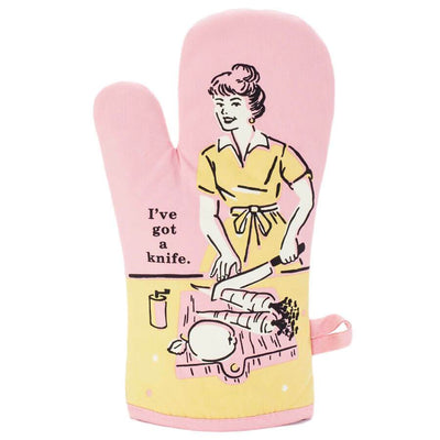 I've Got A Knife Oven Mitt - Blue Q