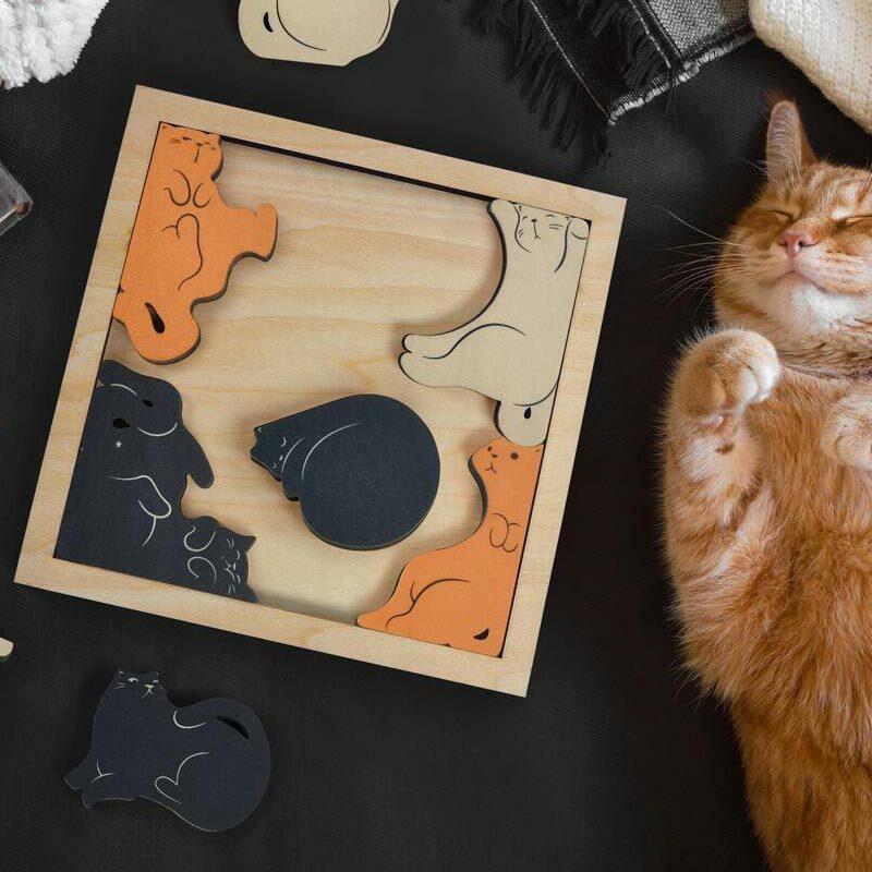 Kitty Corner Wooden Cat Puzzle - Fred & Friends
