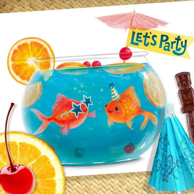 Let's Party Tiki Punch Bowl Celebration Card - Mudsplash Studios