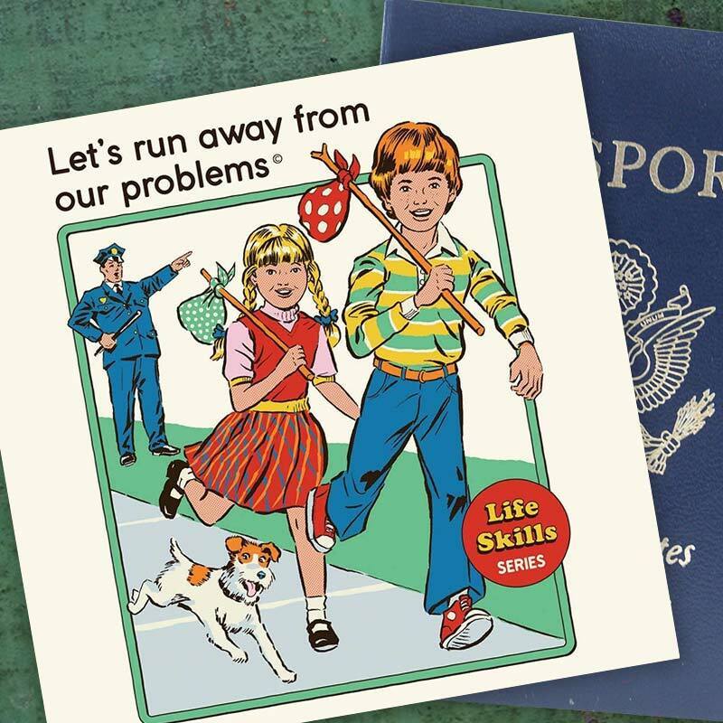 Let's Run Away From Our Problems Greeting Card - Ohh Deer
