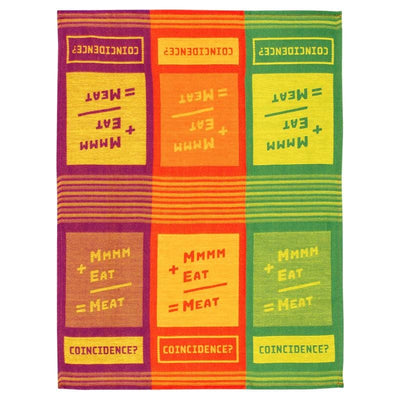 Mmmm Plus Eat Equals Meat Dish Towel - Blue Q