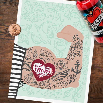 Mom Tattoo Scratch-off Mother's Day Card - Inklings Paperie