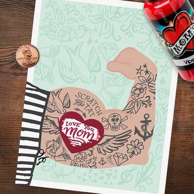 Mom Tattoo Scratch-off Mother's Day Card by Inklings Paperie