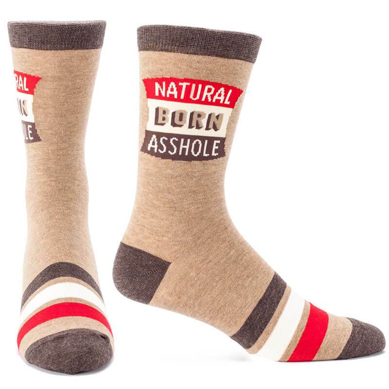 Natural Born Assh*le Men's Socks - Blue Q