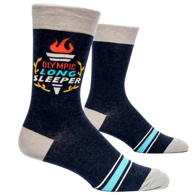 Olympic Long Sleeper Men's Crew Socks - Blue Q