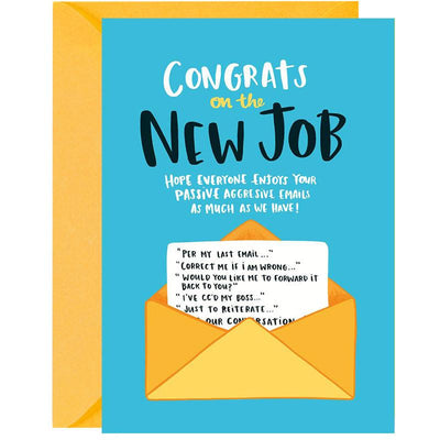 Passive Aggressive Congrats On The New Job Greeting Card - Lucy Maggie Designs