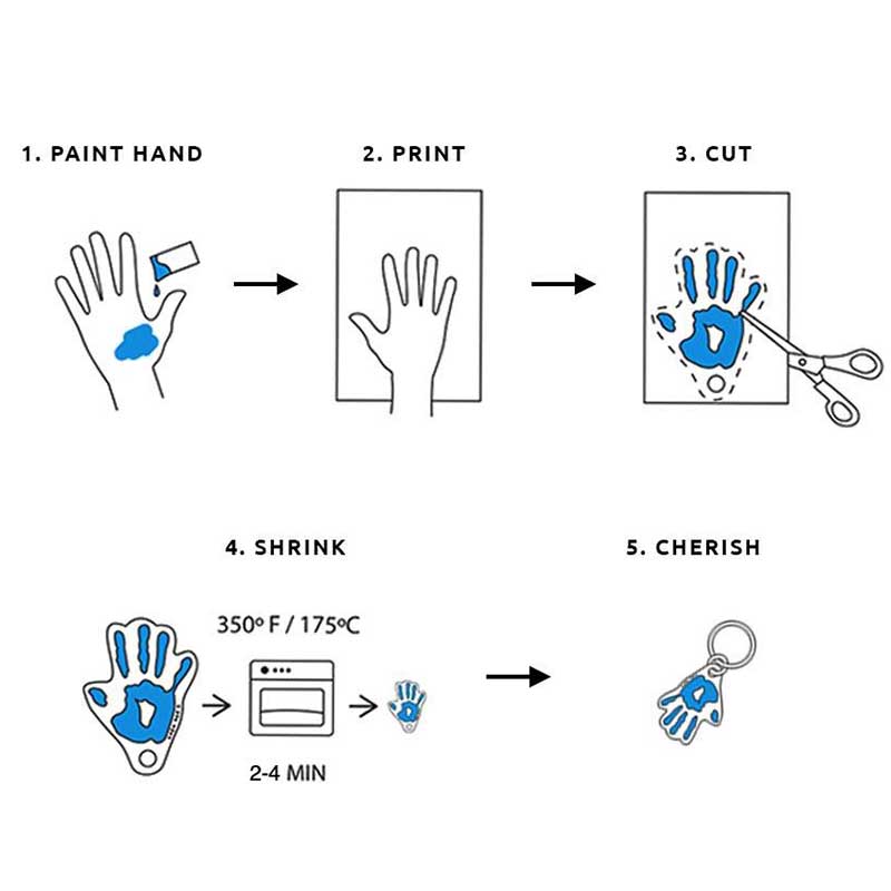 Create Your Own Hand Print Keychain Kit by Pikkii