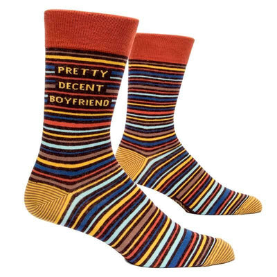 Pretty Decent Boyfriend Men's Crew Socks - Blue Q