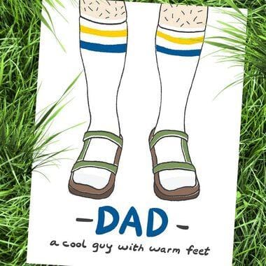 A Cool Guy With Warm Feet Father's Day Card by Kat French Design
