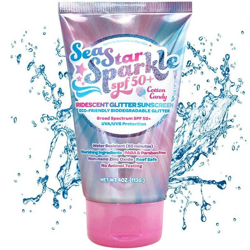 Cotton Candy Scented Glitter Sunscreen by Sunshine & Glitter