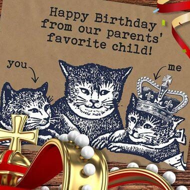 Favorite Child Snarky Sibling Birthday Card by Oso + Bean