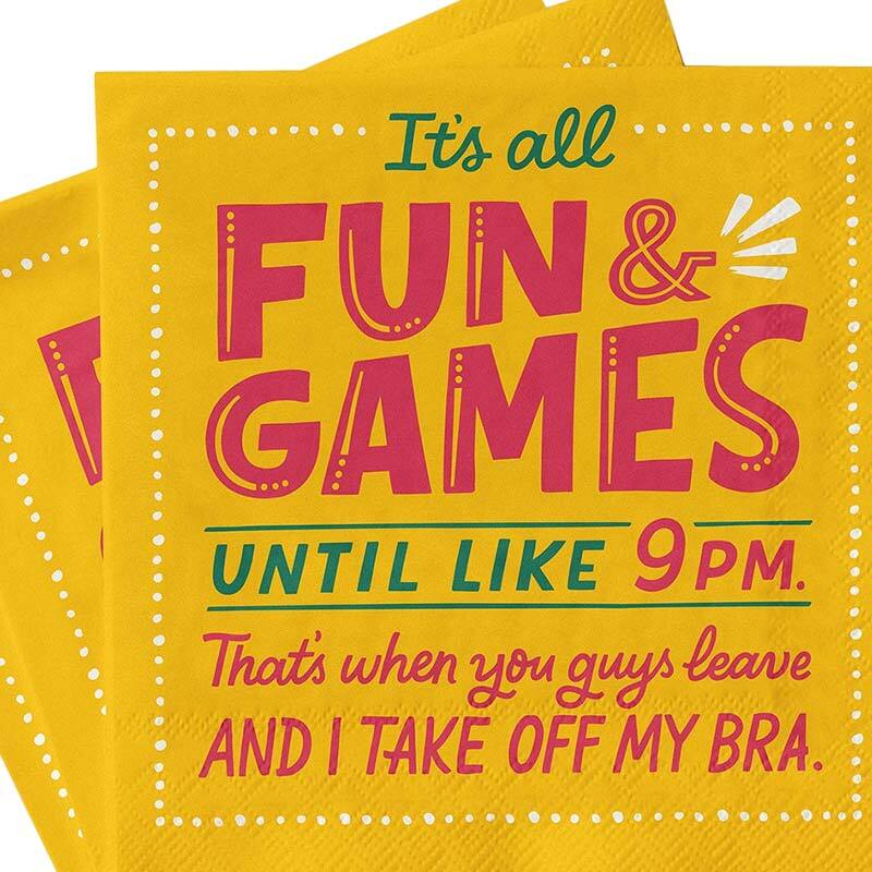 Fun + Games Until Like 9PM Cocktail Napkins by Emily McDowell & Friends