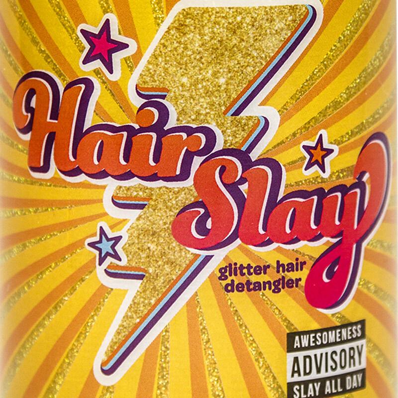 Hair Slay Hair Detangler With Gold Glitter 6 Oz Bottle With Pump by Sunshine & Glitter