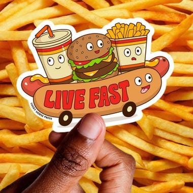 Live Fast Sticker by Lucky Horse Press