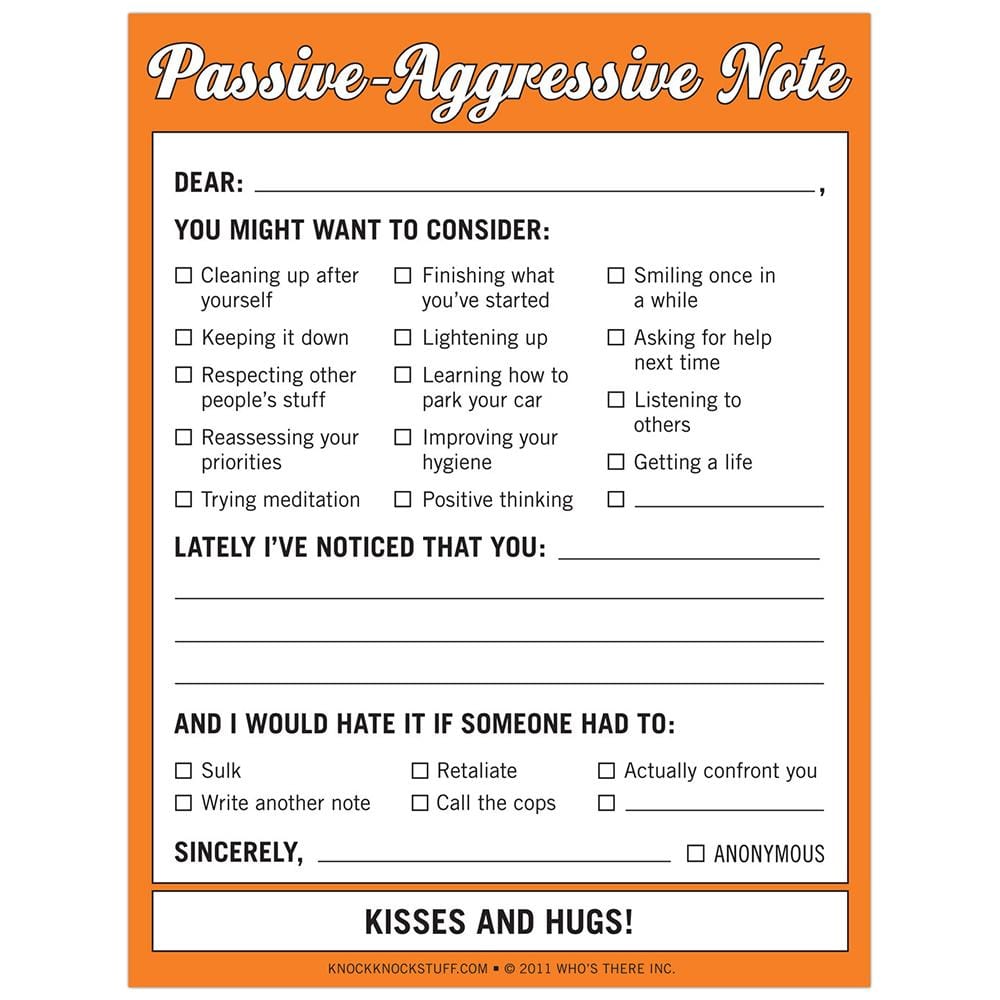 Passive Aggressive Nifty Notes by Knock Knock