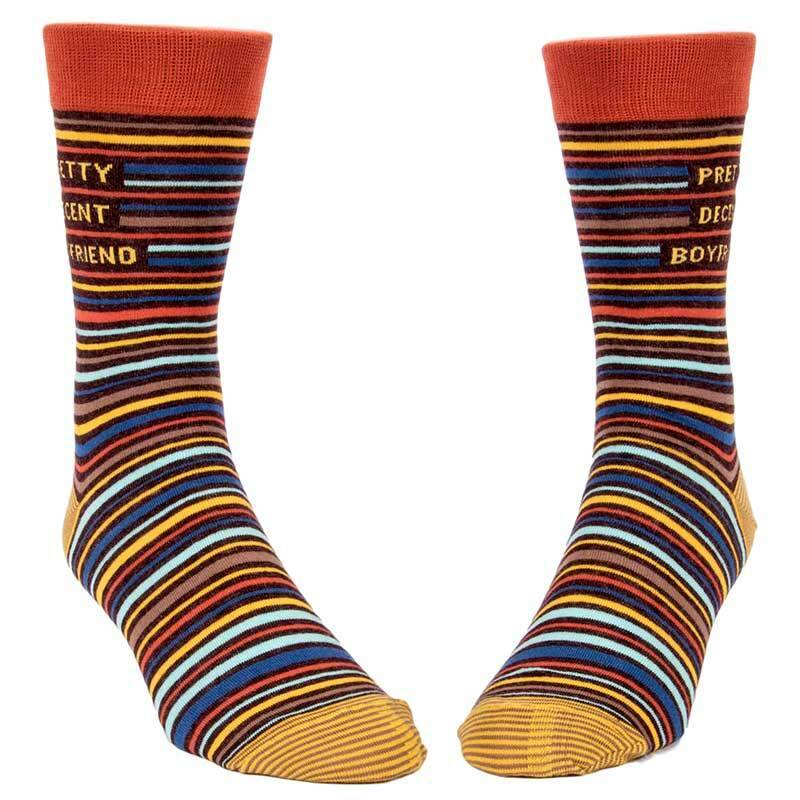 Pretty Decent Boyfriend Men's Crew Socks by Blue Q